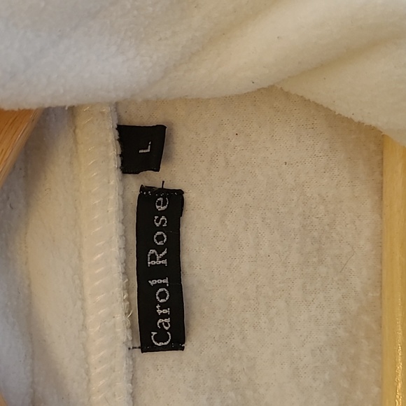 Carol Rose vintage fleece sweater jacket cream L - Picture 2 of 6